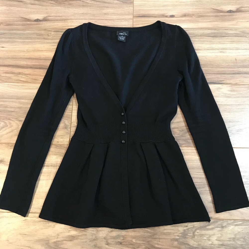 Black peplum sweater